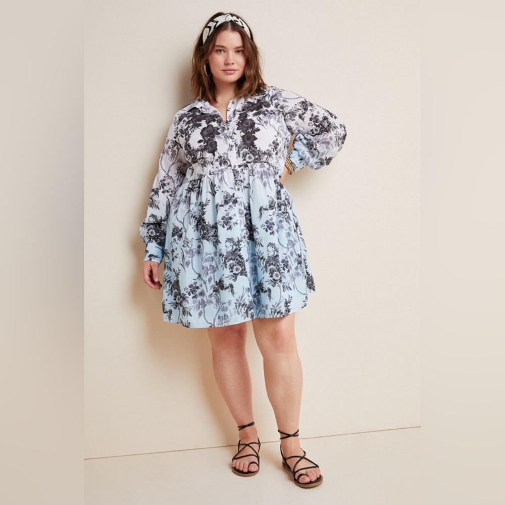 🖤Anthropologie Lavinia Embroidered Shirtdress - Like New